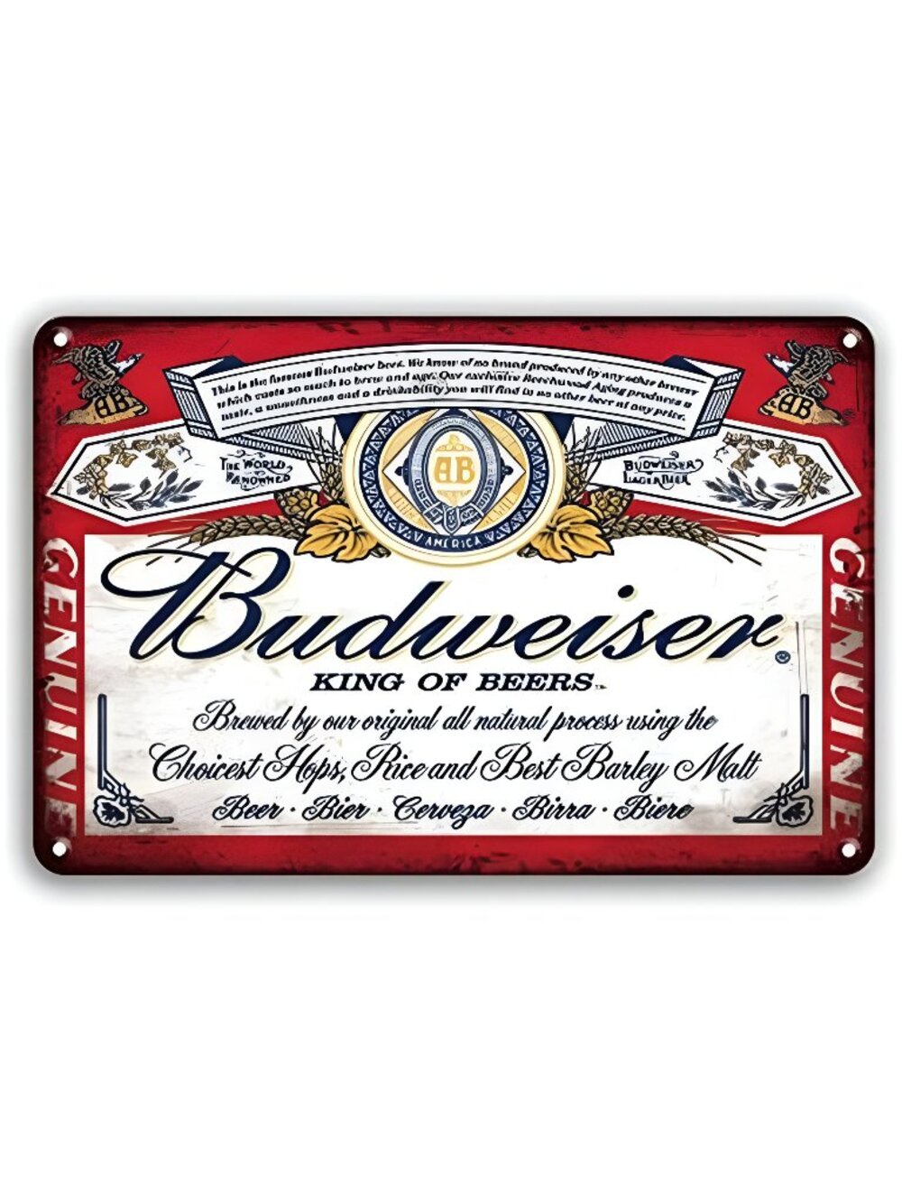 Budweisors Historc Label Beer Bar Pub Club Man Cave Vintage Tin Sign 12x8Inch